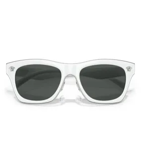 Versace Men's Grey Rectangular Sunglasses