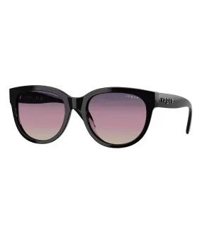 Vogue Women's Dark Purple Round Sunglasses