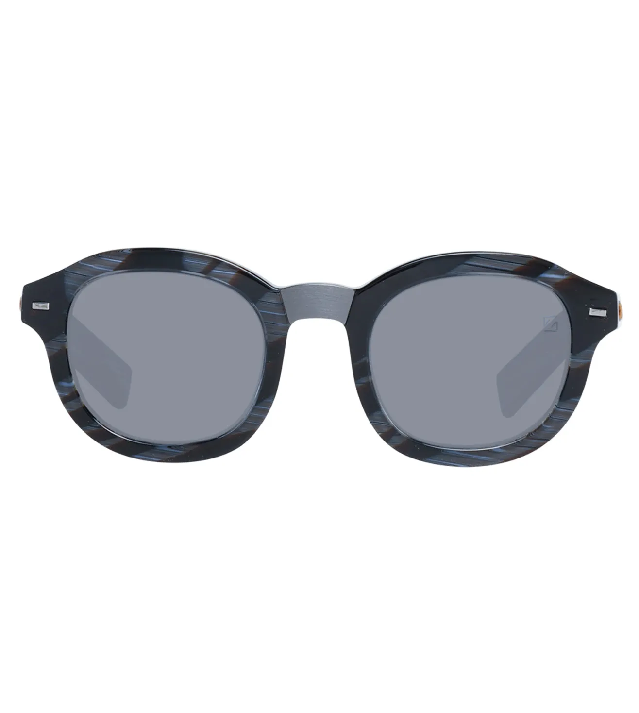 Zegna Men's Grey Round Sunglasses