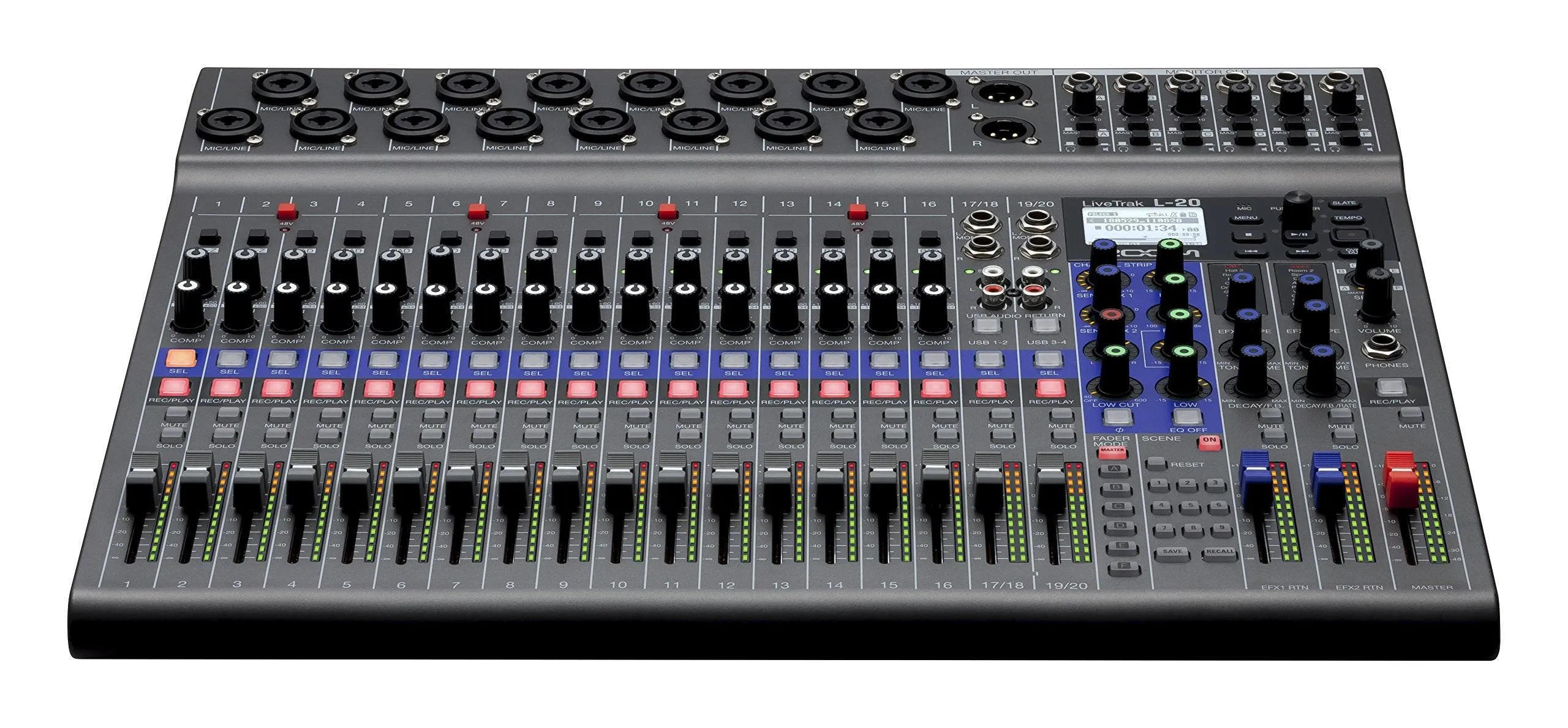 Zoom LiveTrak L-20 Digital Mixer & Multitrack Recorder.