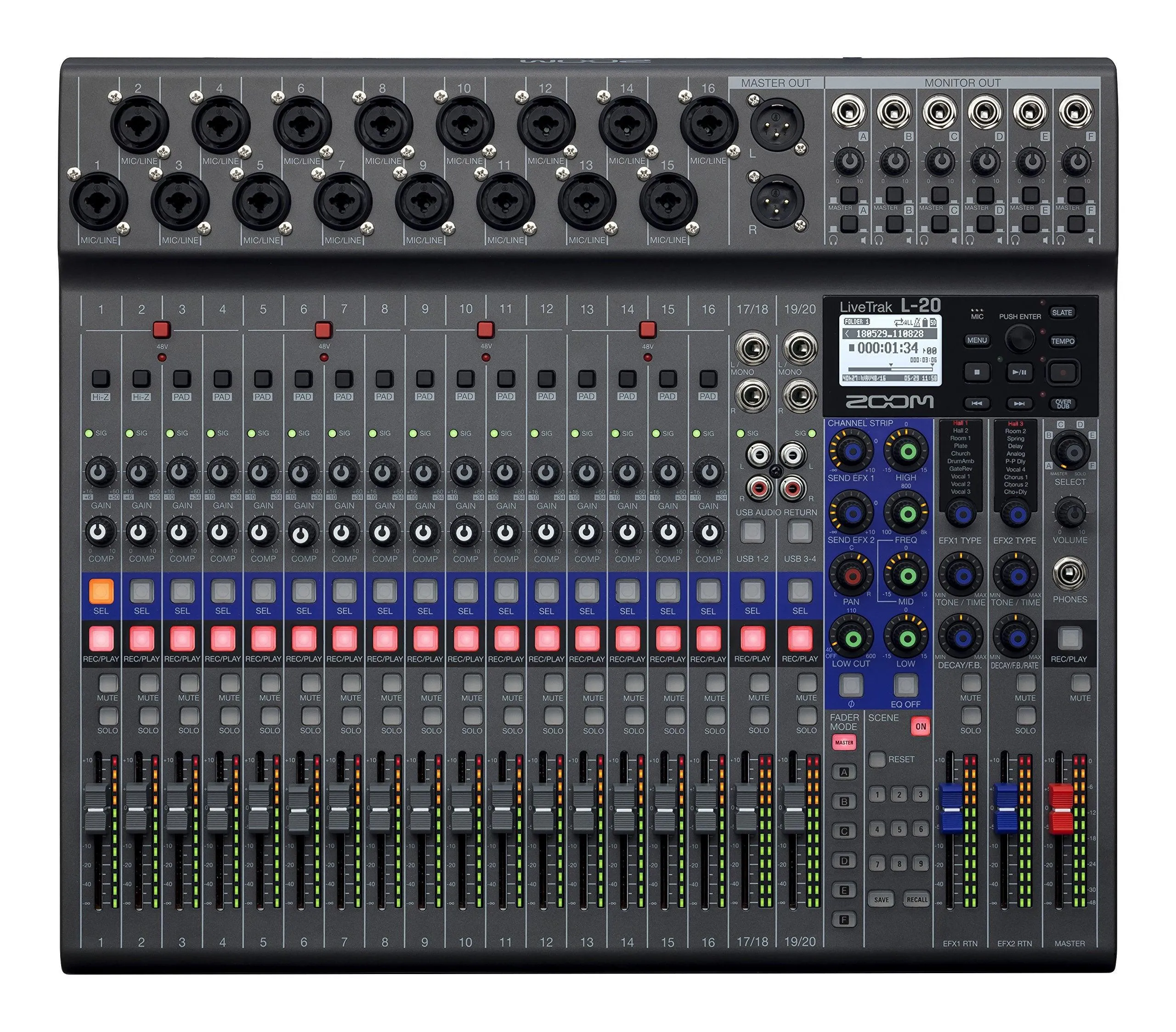 Zoom LiveTrak L-20 Digital Mixer & Multitrack Recorder.